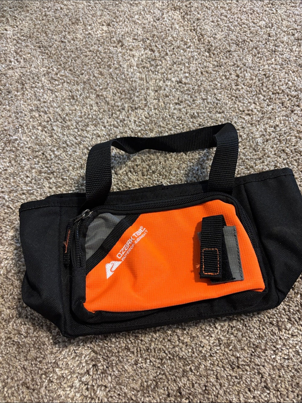 Ozark Trail Black and Orange Men’s Belt Pack with Front Pocket